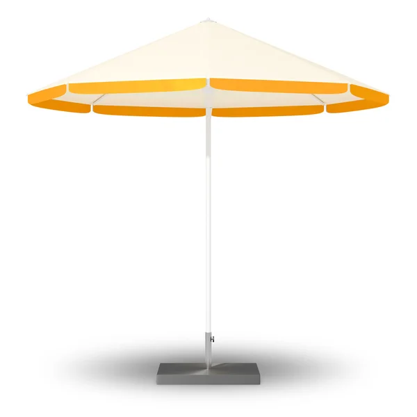 Yellow and white sun protection umbrella — Stock Photo, Image