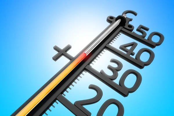 Simple thermometer with black scale — Stock Photo, Image