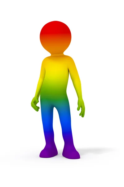 Gesmolten man in regenboogkleuren — Stockfoto