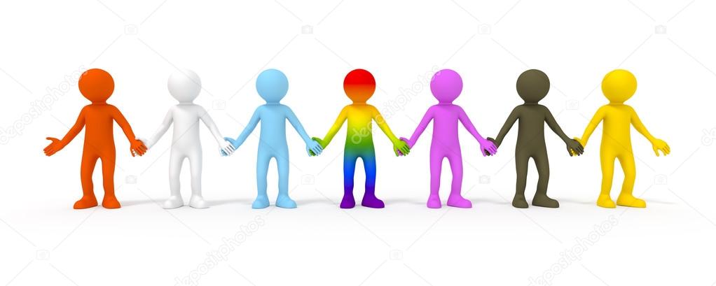 Rendered colorful people