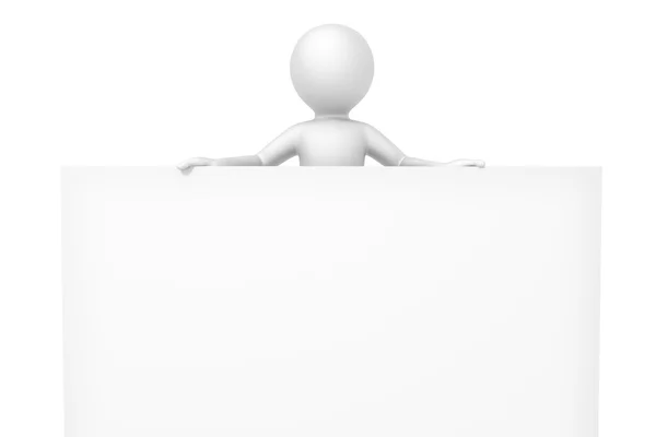 Hombre simple sosteniendo tablero blanco — Foto de Stock