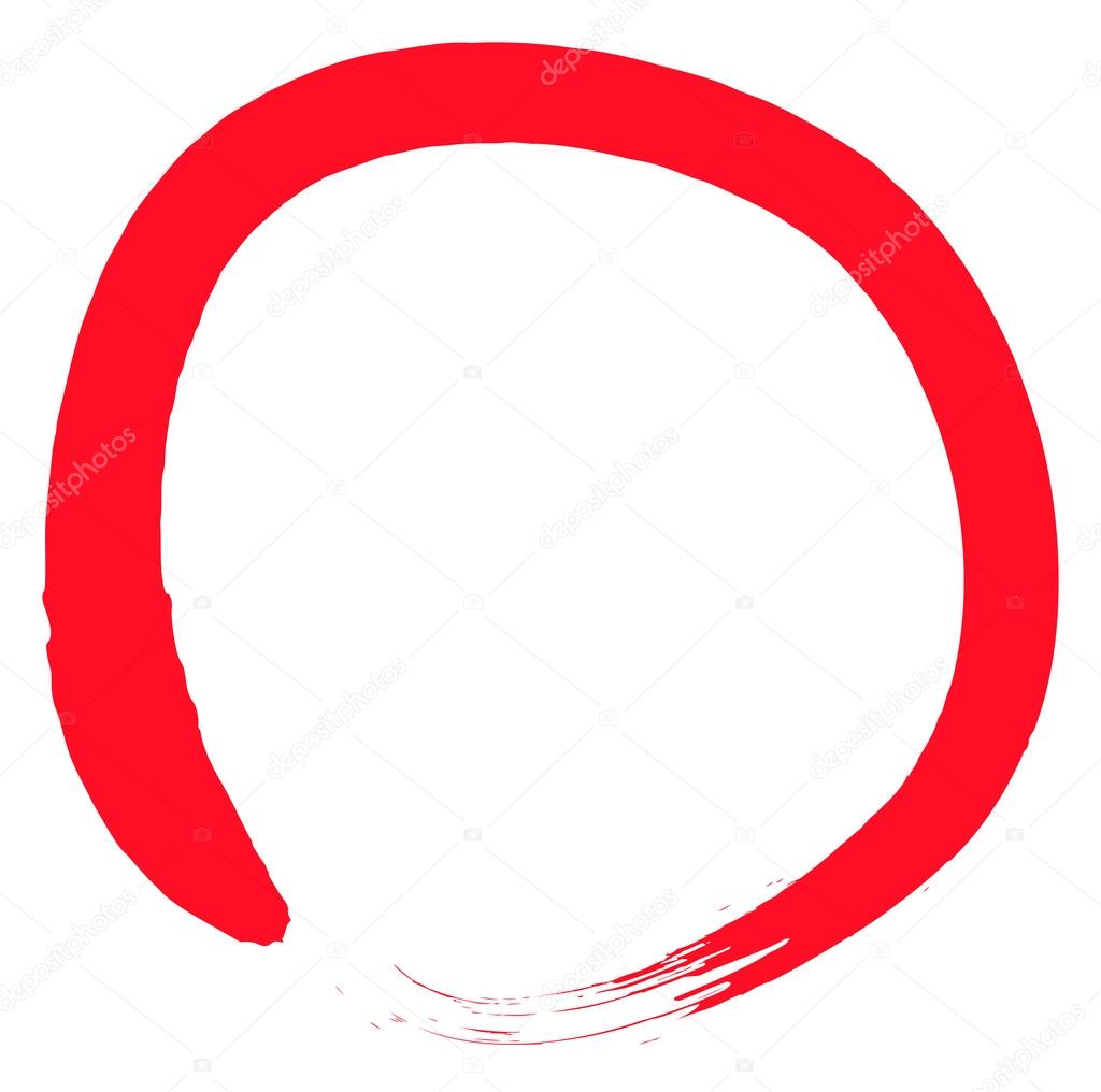 Red brush painted circle