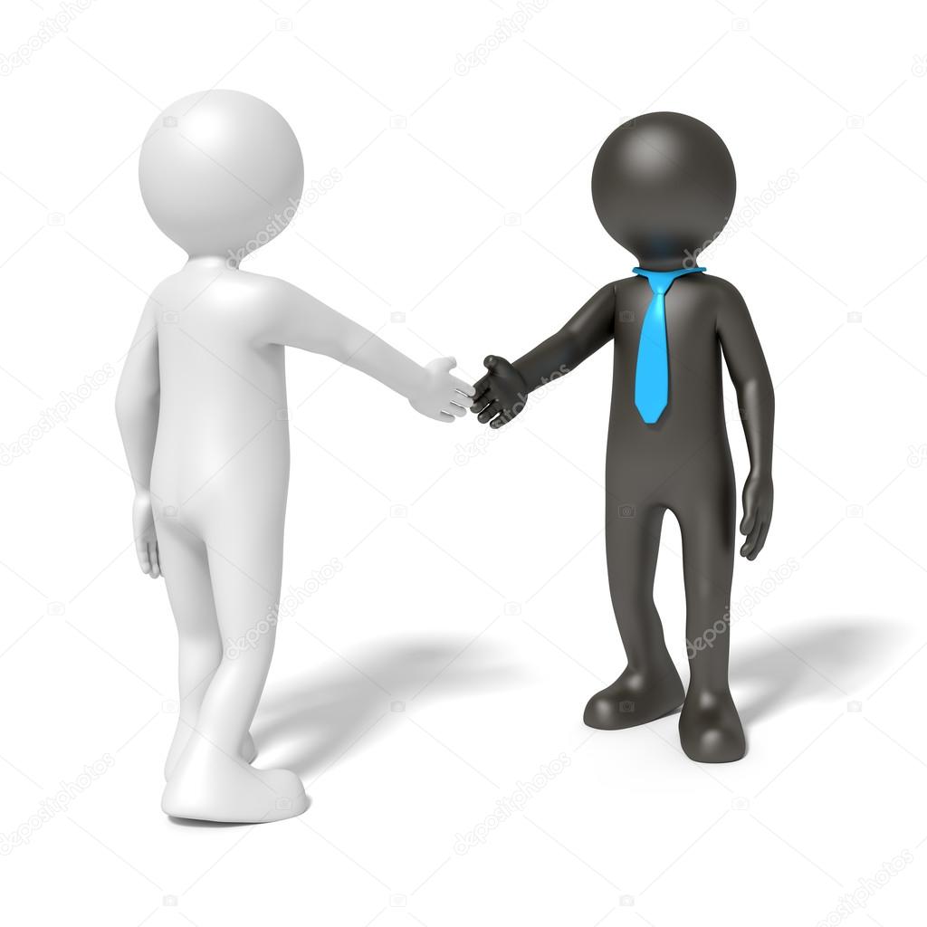 Simple rendered men shaking hands