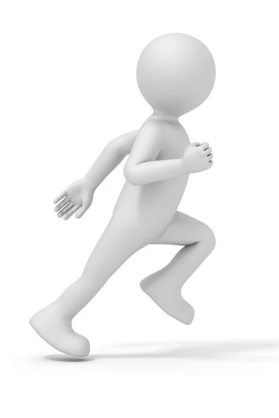 White simple man running — Stock Photo, Image