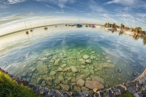 Fisheye θέα λίμνη Starnberg — Φωτογραφία Αρχείου