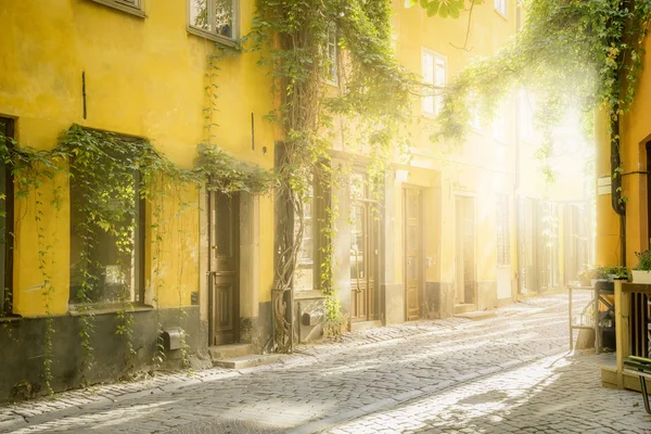 Stará ulice ve Stockholmu — Stock fotografie