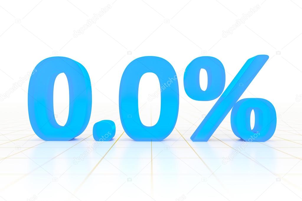 Zero percent blue sign