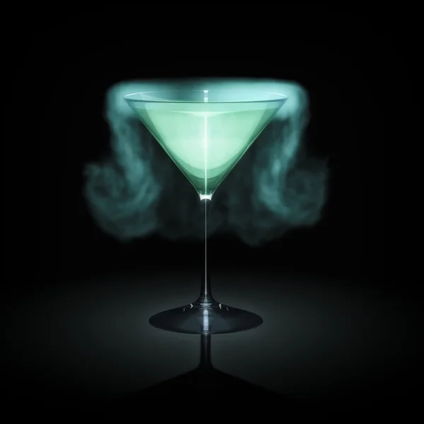 Blue smoking cocktail glass — Stock Photo, Image