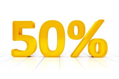 Sarı yüzde 50 işareti