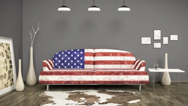 Sofá bandera de EE.UU. —  Fotos de Stock