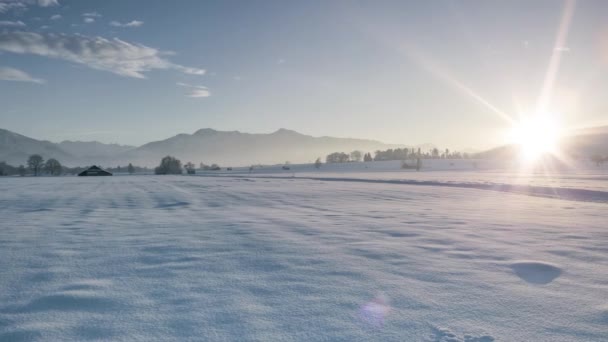 冬の風景夕日 — ストック動画