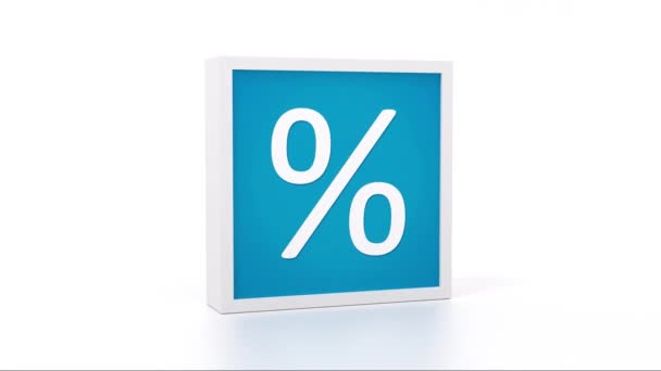 Percentagem retangular sinal considerável — Vídeo de Stock