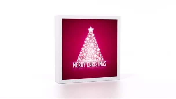 Feliz Navidad signo de tamaño rectangular — Vídeo de stock