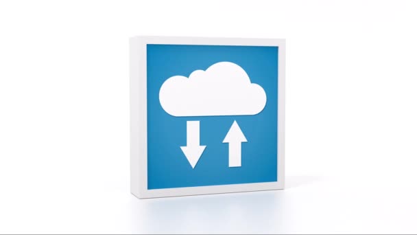 Bulut dikdörtgen büyükçe işareti — Stok video