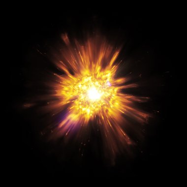 Explosion with flying sparks clipart