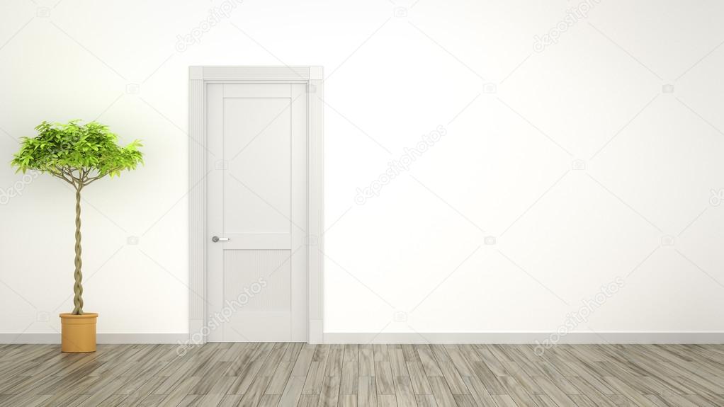 Empty bright room with a plan