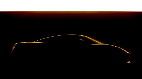 Silhouette of a sports car — Stock Photo, Image