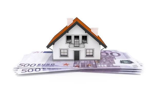 House above banknotes — Stock Photo, Image
