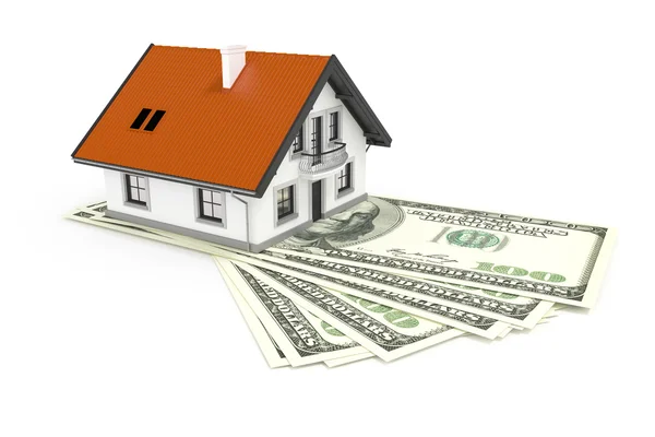 House above banknotes — Stock Photo, Image