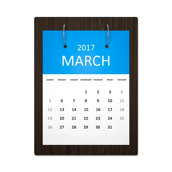 Calendario Planificación 2017 marzo —  Fotos de Stock