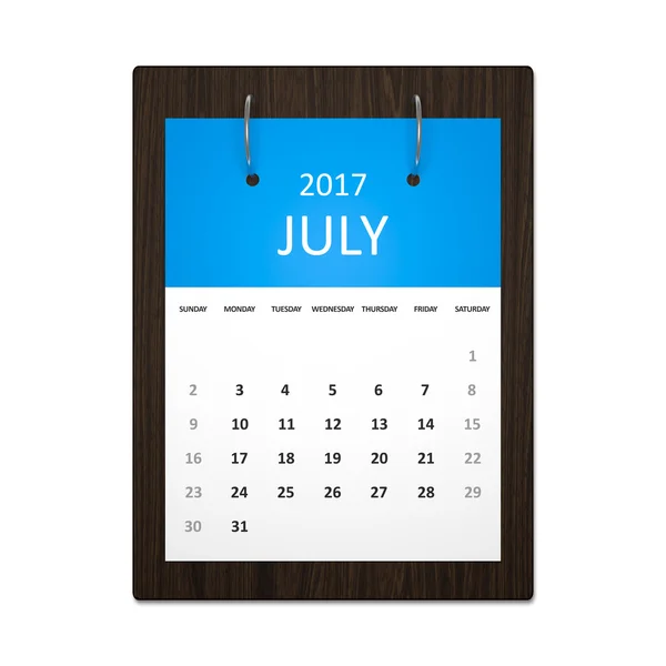 Planejamento do calendário 2017 julho — Fotografia de Stock