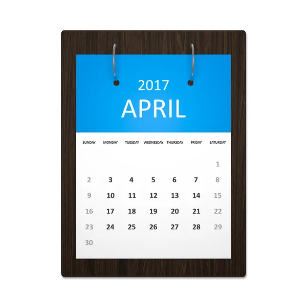 Calendário Planejamento 2017 abril — Fotografia de Stock