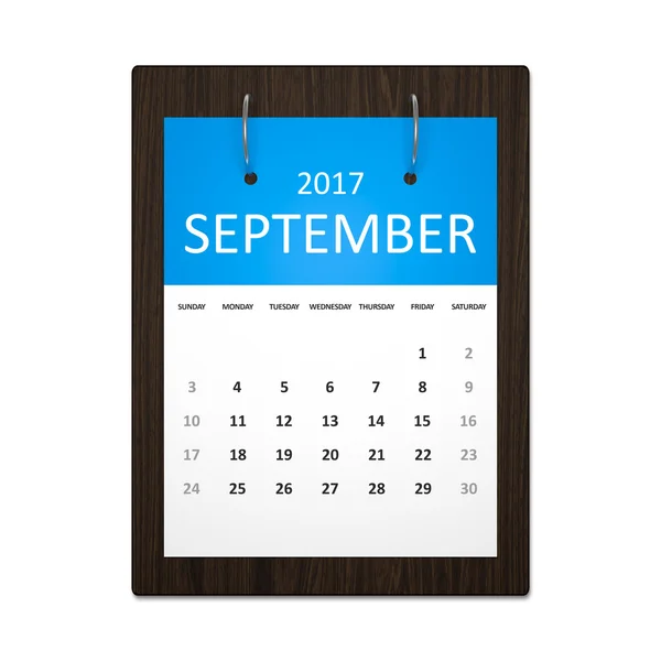 Calendario Programmazione 2017 settembre — Foto Stock
