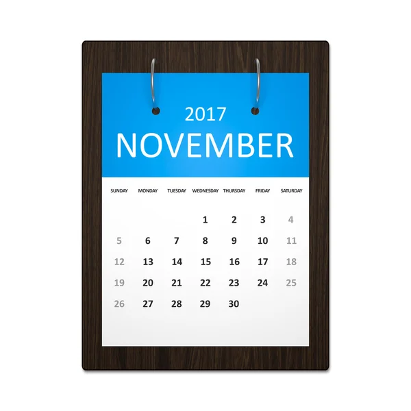 Kalender Planlægning 2017 november - Stock-foto