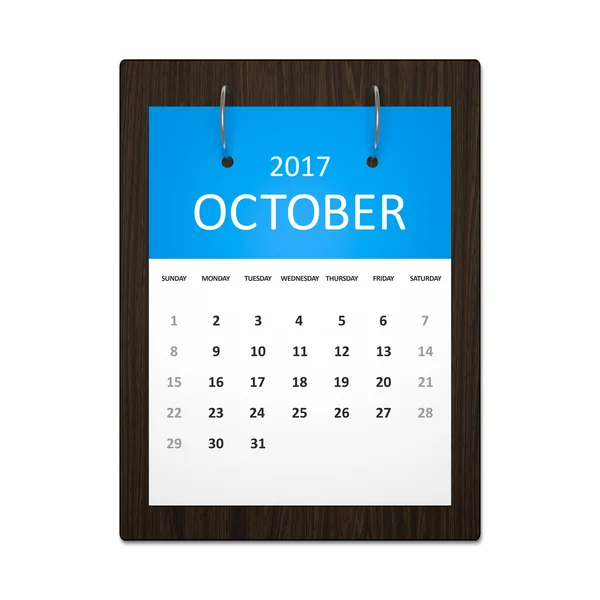 Kalender Planlægning 2017 oktober - Stock-foto