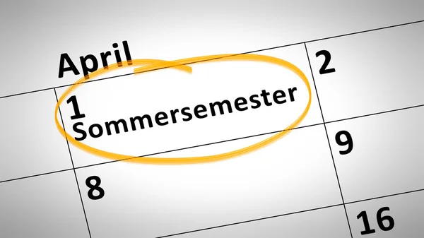 Sommersemester 1. April — Stockfoto