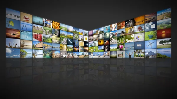 Futuristic video wall — Stock Photo, Image