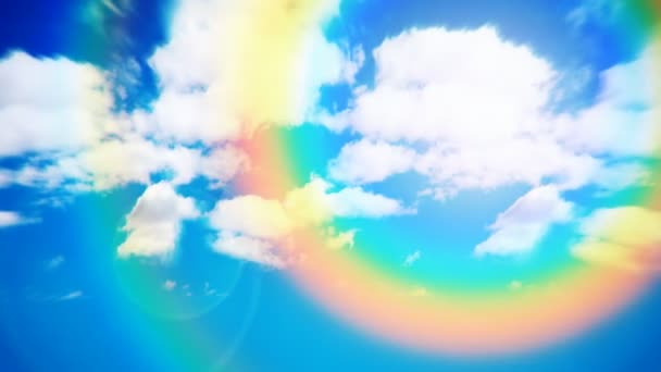 Regenboog in de lucht (naadloze loops) — Stockvideo