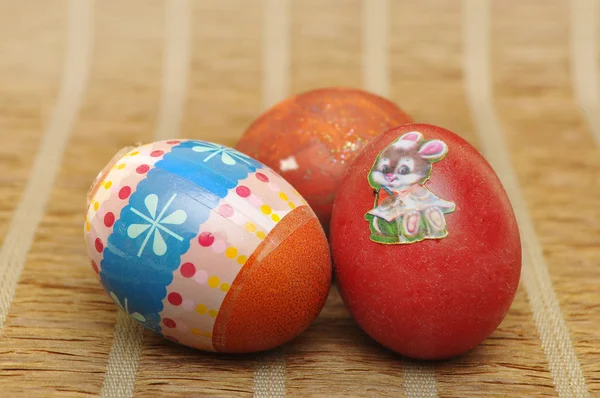 Tres huevos de Pascua — Foto de Stock