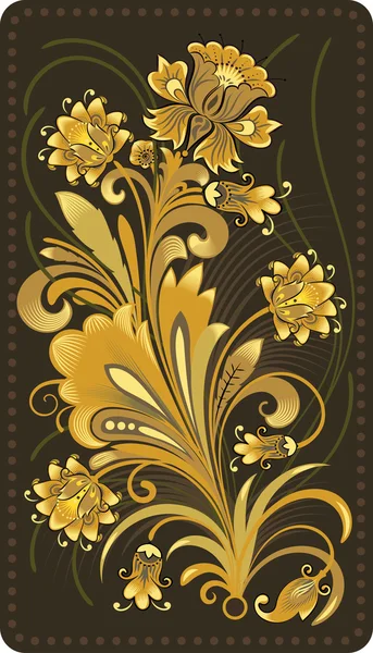 Gouden bloemenpatroon — Stockvector