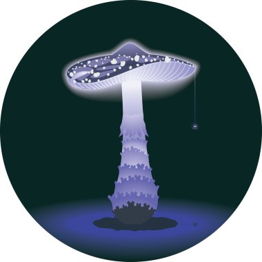 The glowing mushroom clipart