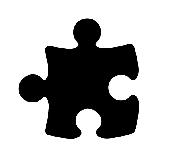 Schwarzes Puzzleteil — Stockfoto