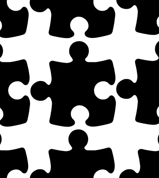 Black Pieces of Jigsaw Puzzle — Stock Photo, Image