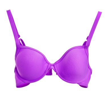 Mor pamuk beyaz arka plan üzerinde izole sutyen