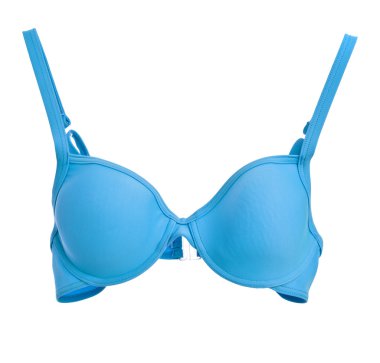 Beyaz arka plan üzerinde izole hafif mavi pamuklu sutyen