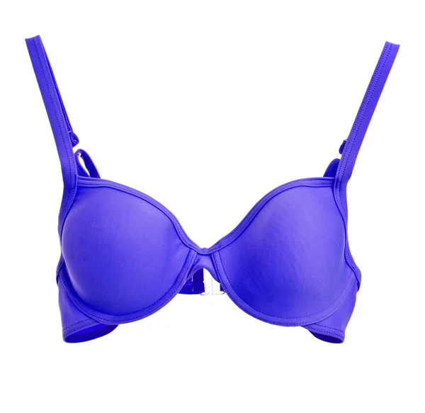 Reggiseno di cotone blu isolato su sfondo bianco — Foto Stock