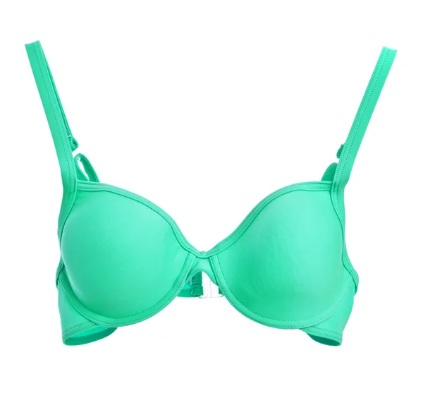 Reggiseno di cotone verde isolato su sfondo bianco — Foto Stock