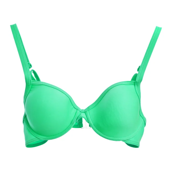 Reggiseno di cotone verde isolato su sfondo bianco — Foto Stock