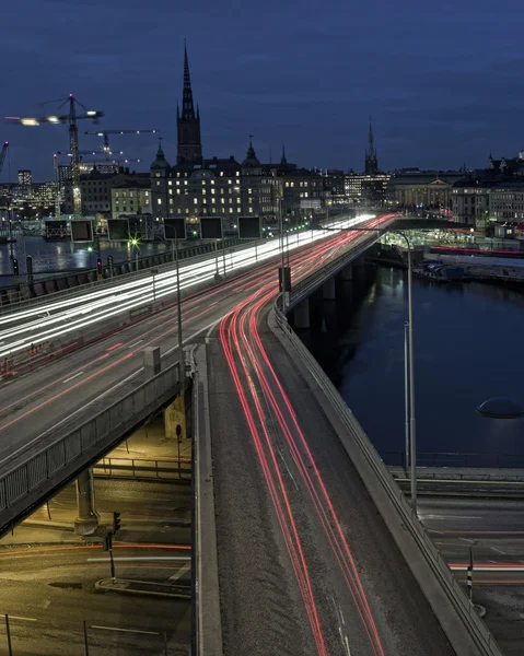 Freeway shot with long exposure — Stock Photo, Image