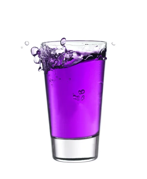 Percikan dalam segelas limun ungu Stok Gambar