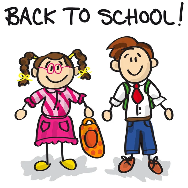 Back to school cartoon characters — Stock Vector