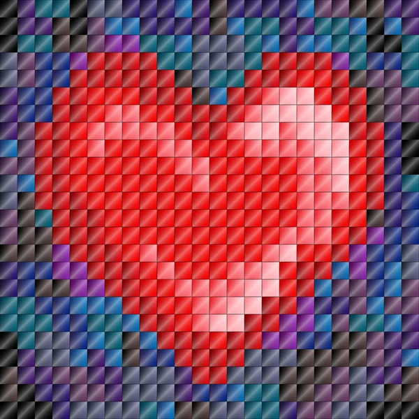 Corazón de baldosas de mosaico — Archivo Imágenes Vectoriales