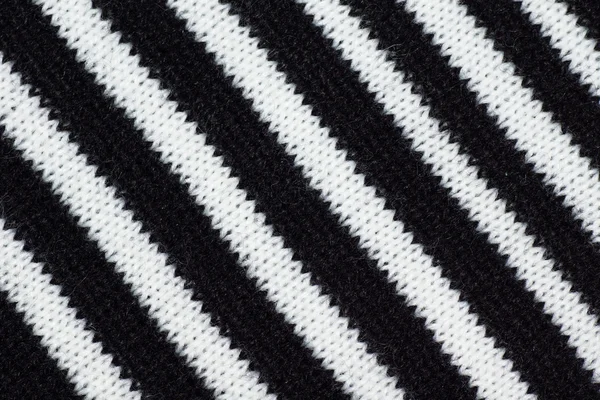 Black and white diagonal striped textile — Stock Photo, Image