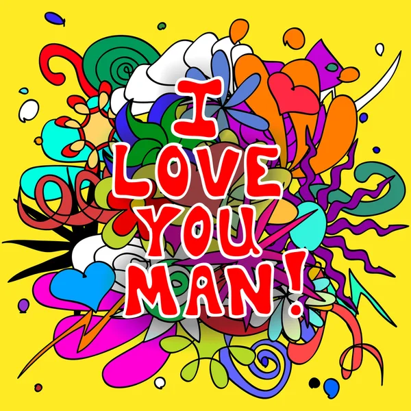 Αγάπη σας άνθρωπο doodles — Διανυσματικό Αρχείο