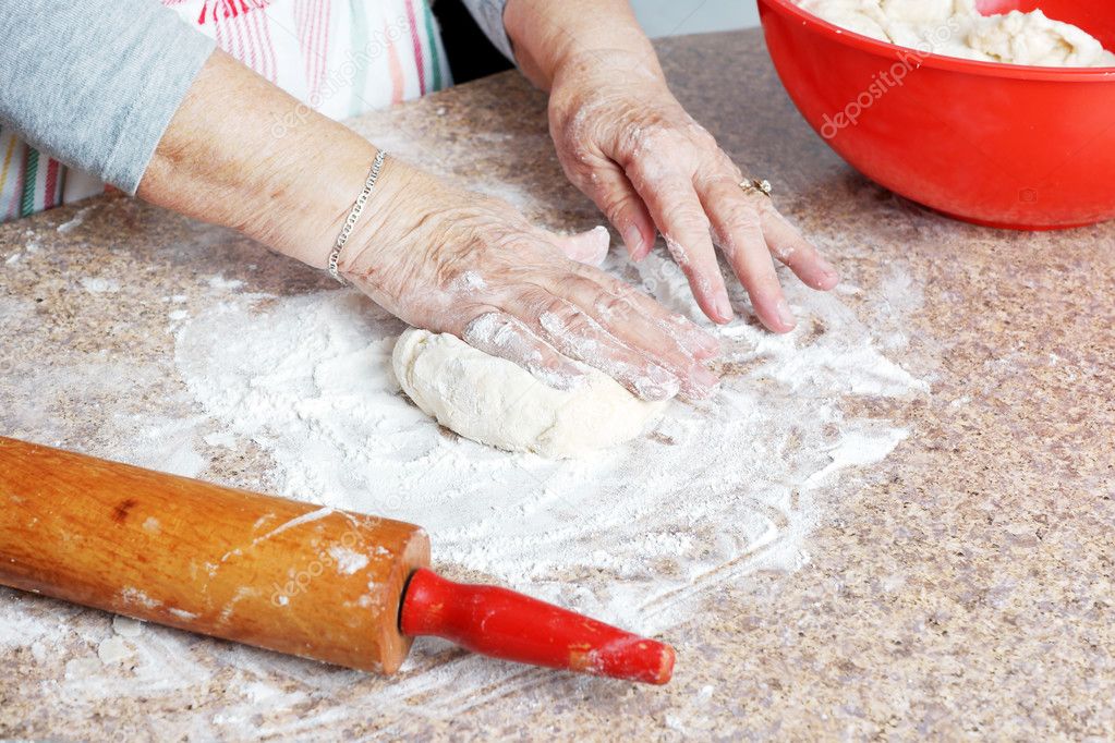 Making dough for pie crust