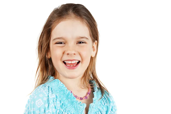 Little blond girl laughing — Stock Photo, Image